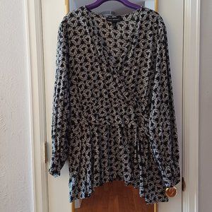 Lane Bryant Faux Wrap Infinity Knot Blouse 22W